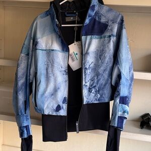 Adidas by Stella McCartney Blue Marble Print Athletic Jacket